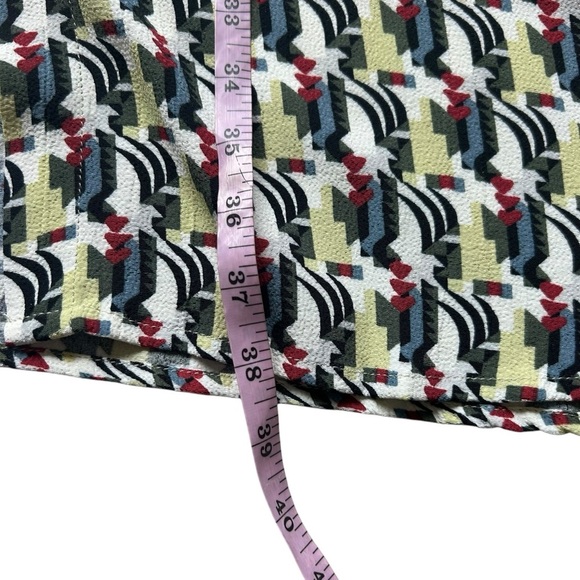 Flax Thinking Tropics Rayon button up tunic top size 1X long sleeve pockets - Picture 8 of 8